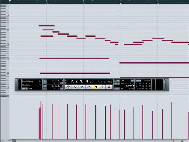 La griglia di riferimento del Key Editor.