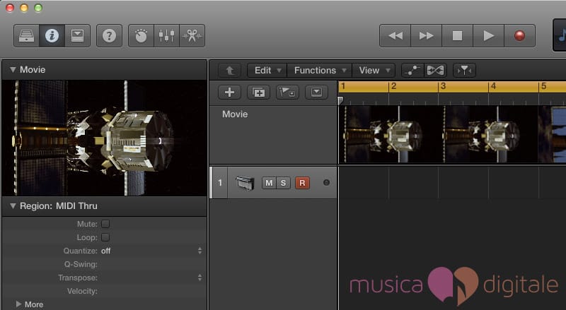 Il video importato in Logic Pro X