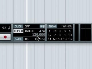 Il metronomo nel Transport Panel di Cubase
