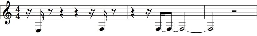 Partitura creata da una traccia non quantizzata