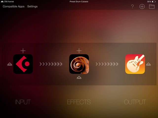 Un preset di app in Audiobus 2
