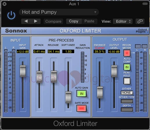 Impostazioni Sonnox Limiter