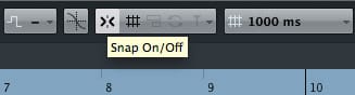 La funzione Snap di Cubase