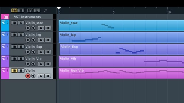 Tracce multiple per le articolazioni con in basso la "traccia guida".