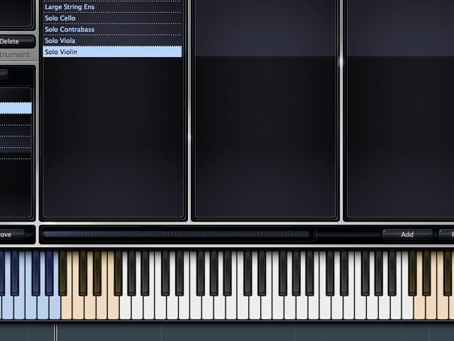 Un virtual instrument di violino abilitato per i keyswitch.